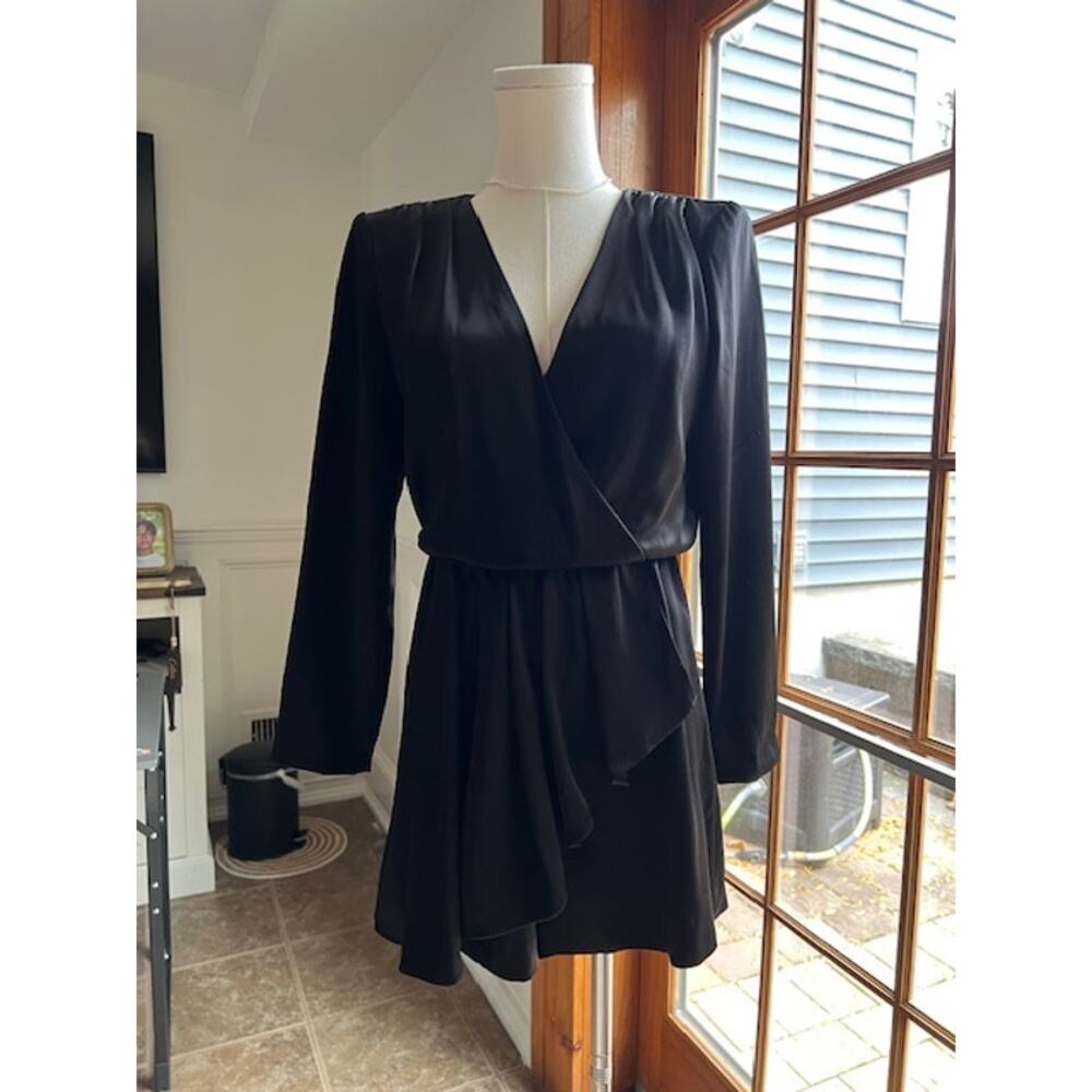 Alice & Olivia Demi Ruffled Romper Black Sz 4